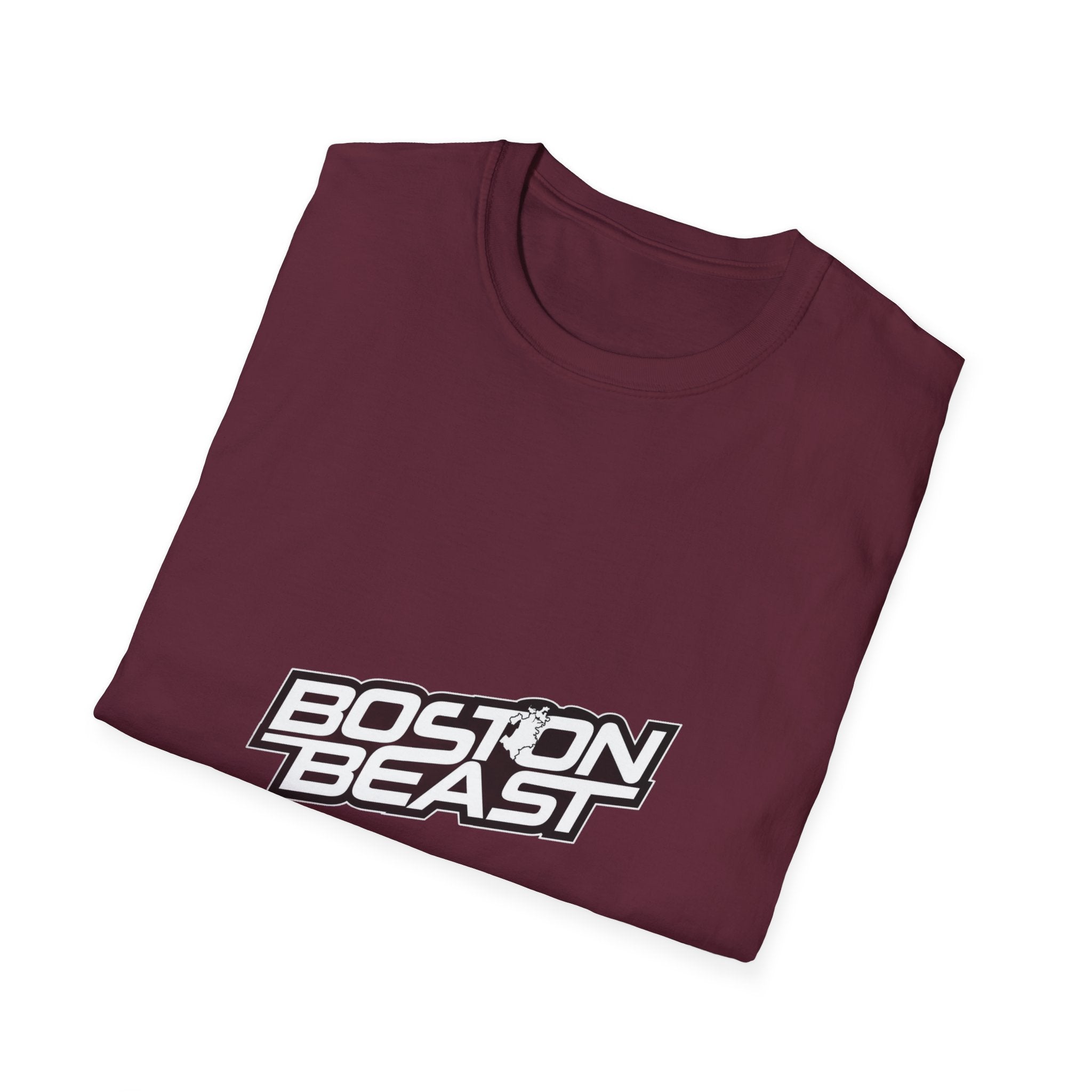 Boston Beast Unisex Soft-Style T-Shirt. White Logo