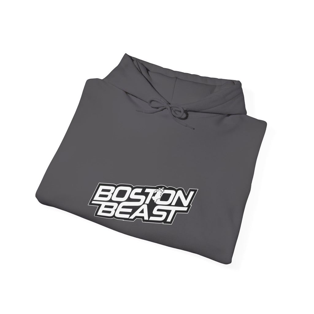 Boston Beast Unisex Heavy Blend Hoodie. White Logo