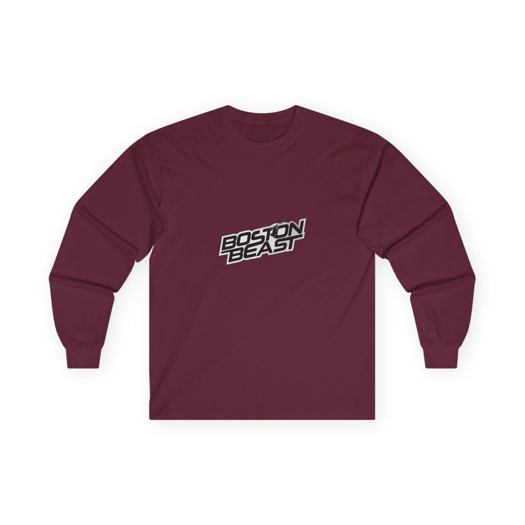 Boston Beast Unisex Ultra Cotton Long Sleeve. Black Logo