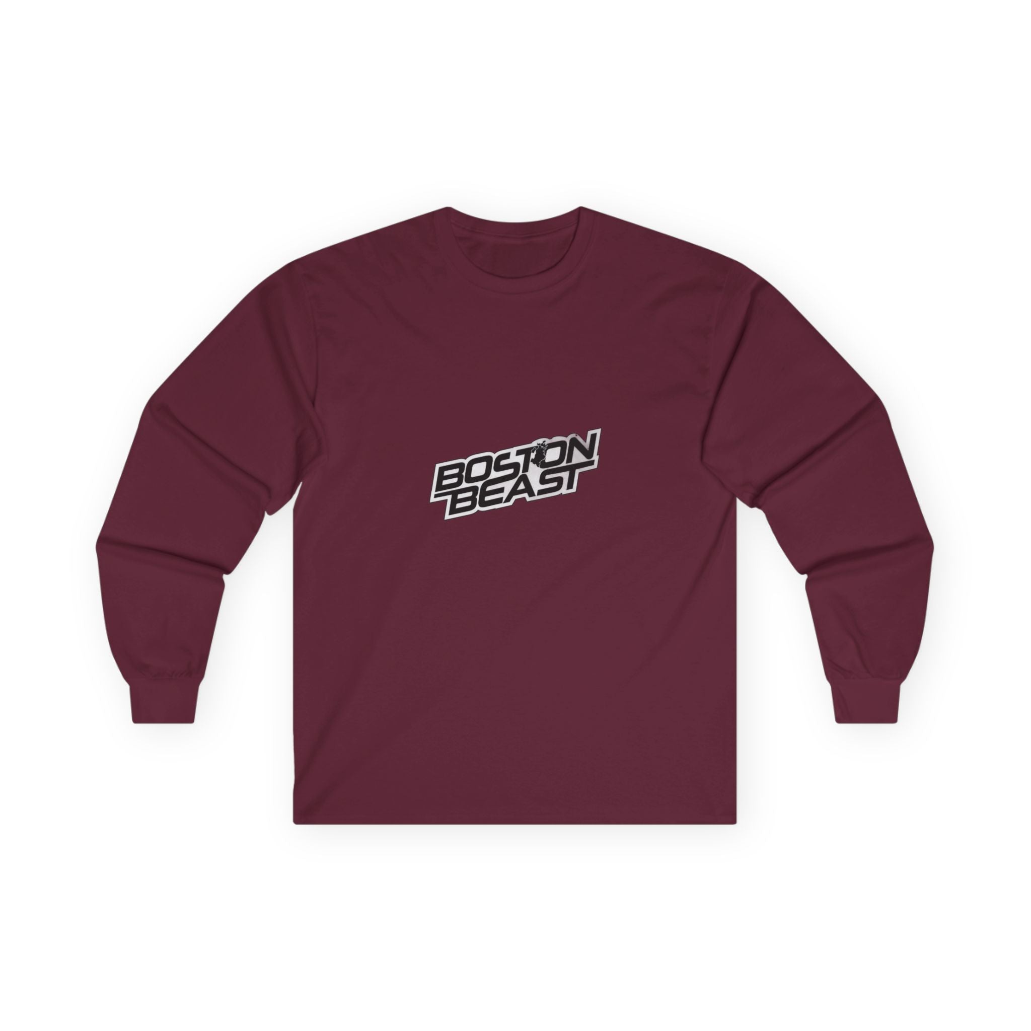 Boston Beast Unisex Ultra Cotton Long Sleeve. Black Logo