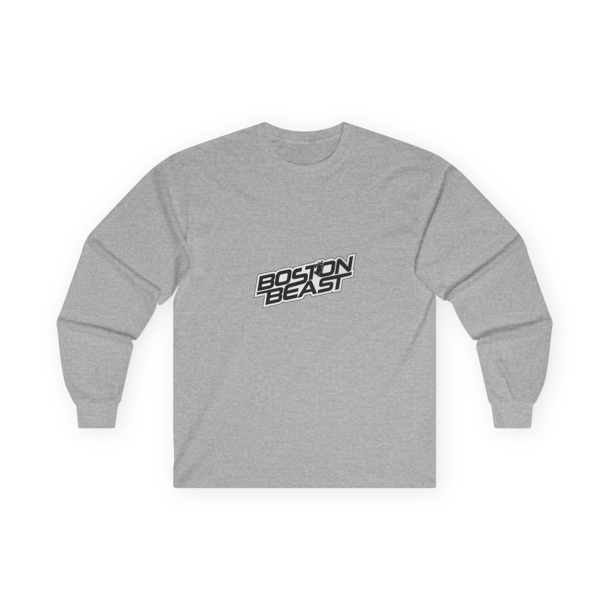 Boston Beast Unisex Ultra Cotton Long Sleeve. Black Logo