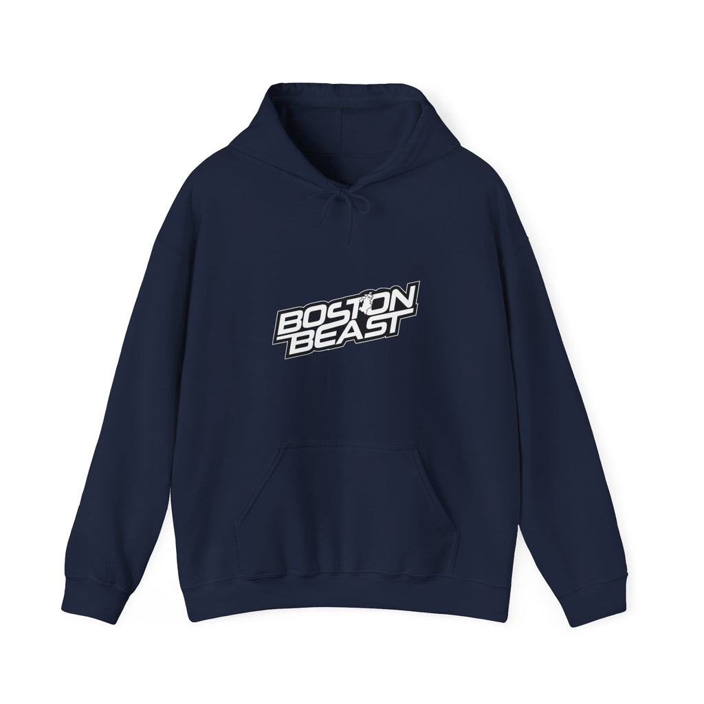 Boston Beast Unisex Heavy Blend Hoodie. White Logo