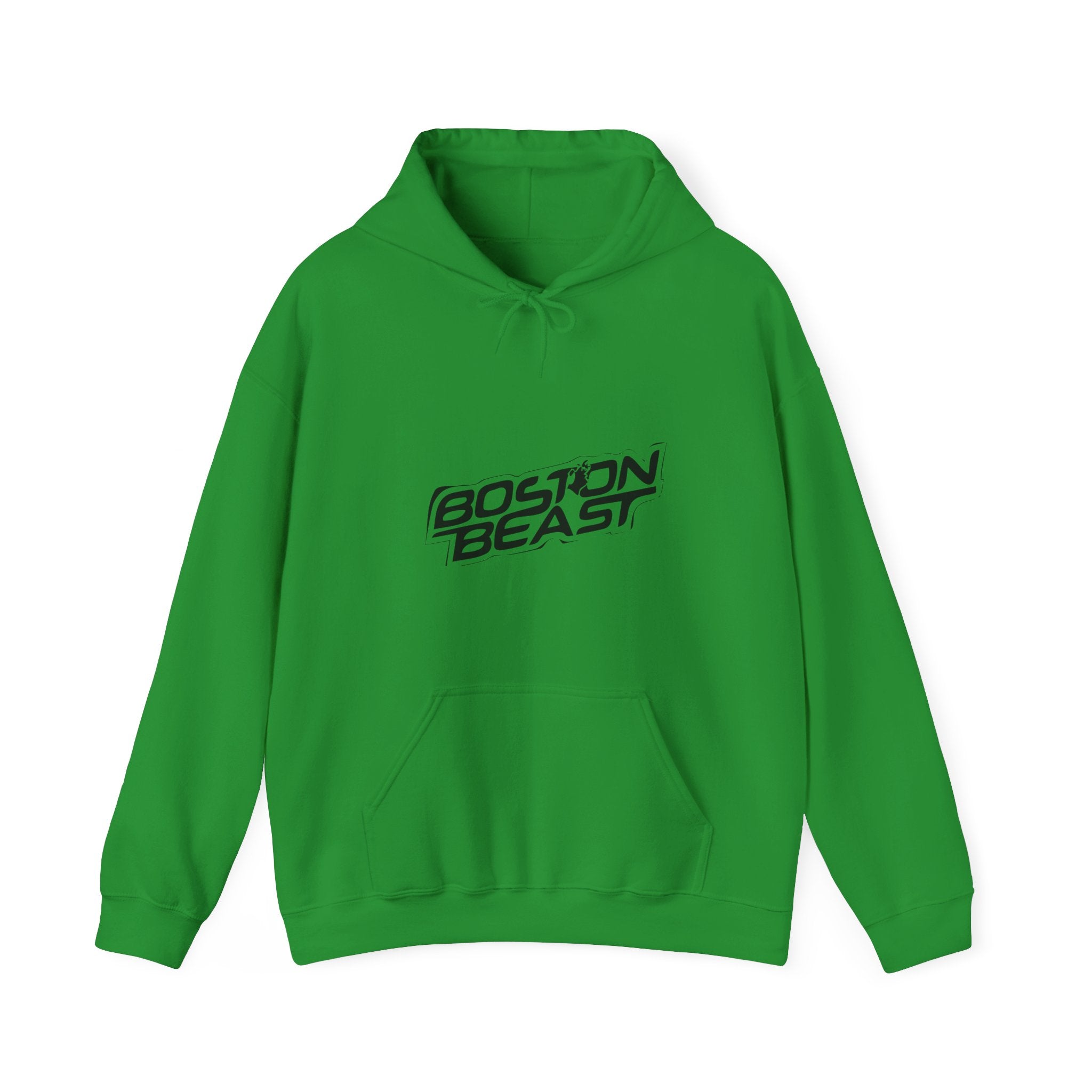 Boston Beast Unisex Heavy Blend Hoodie. Black Logo