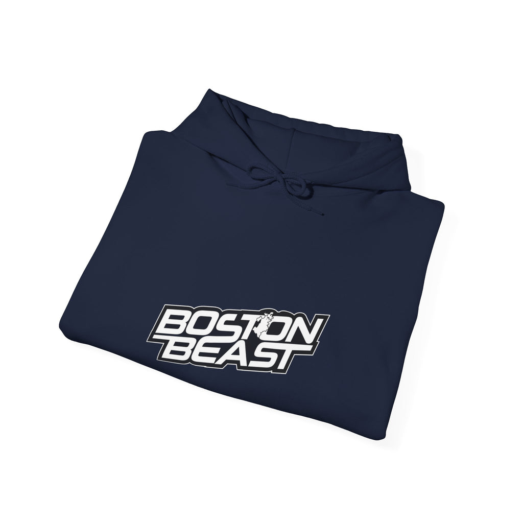 Boston Beast Unisex Heavy Blend Hoodie. White Logo