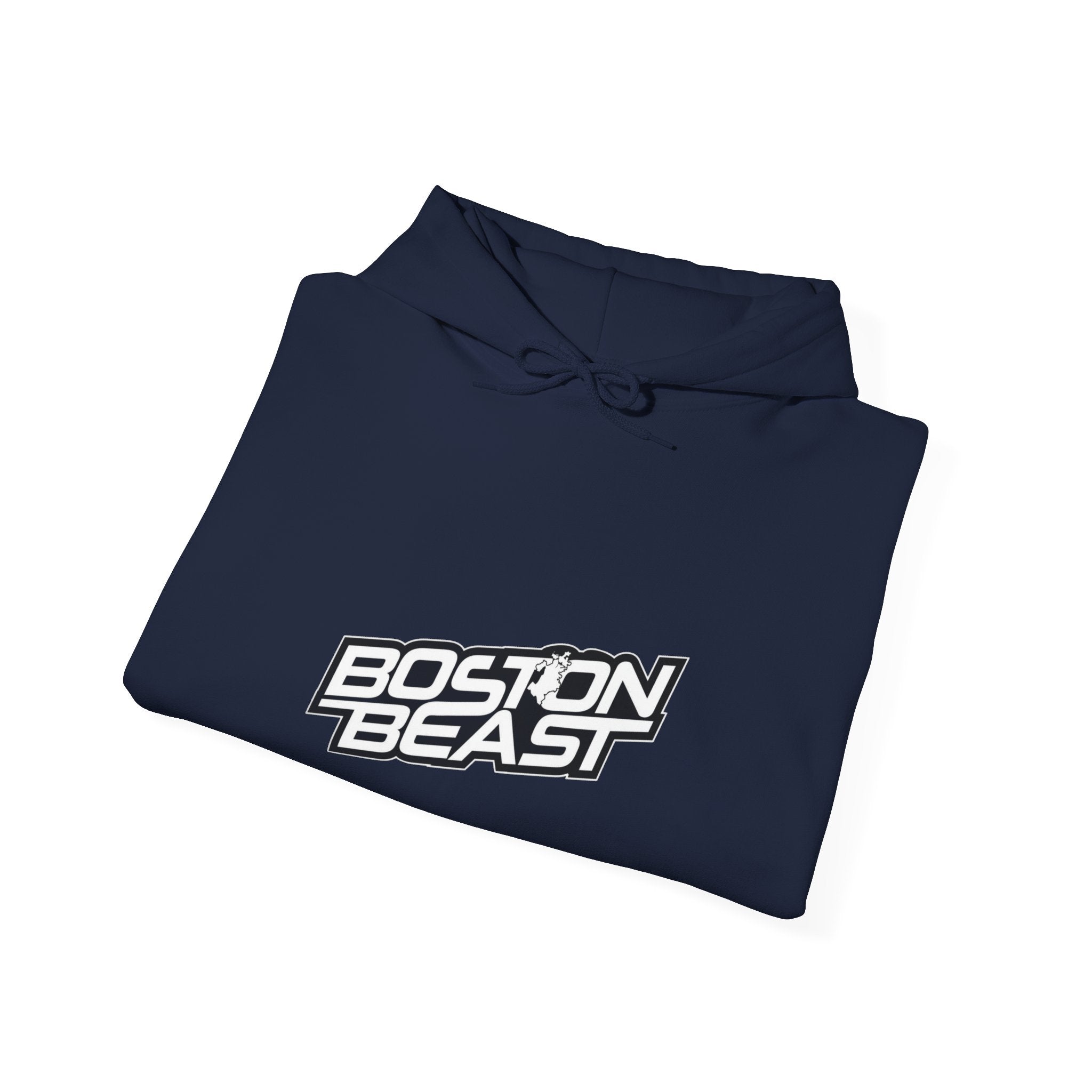 Boston Beast Unisex Heavy Blend Hoodie. White Logo
