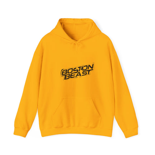 Boston Beast Unisex Heavy Blend Hoodie. Black Logo