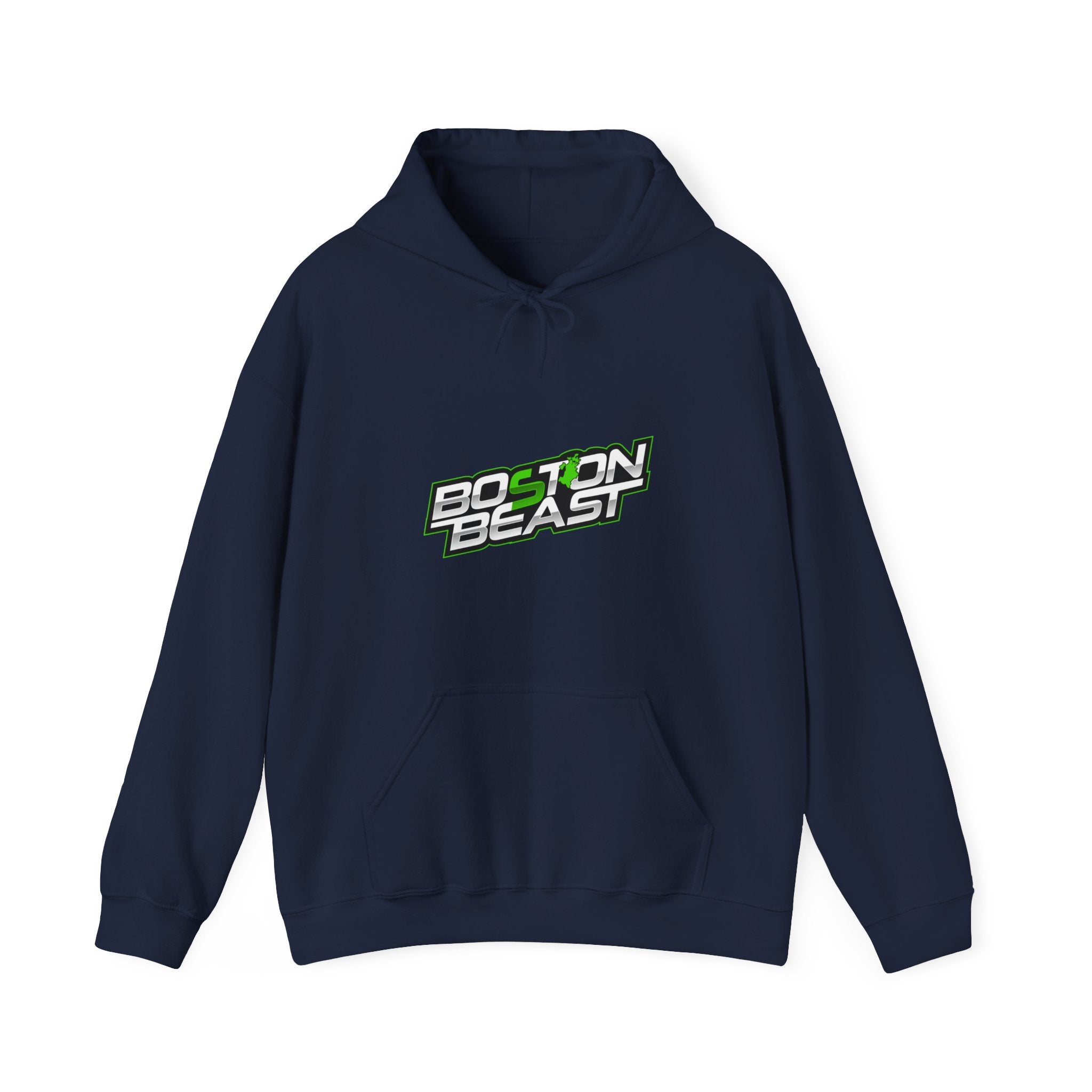 Boston Beast Unisex Heavy Blend Hoodie. Green Map Logo