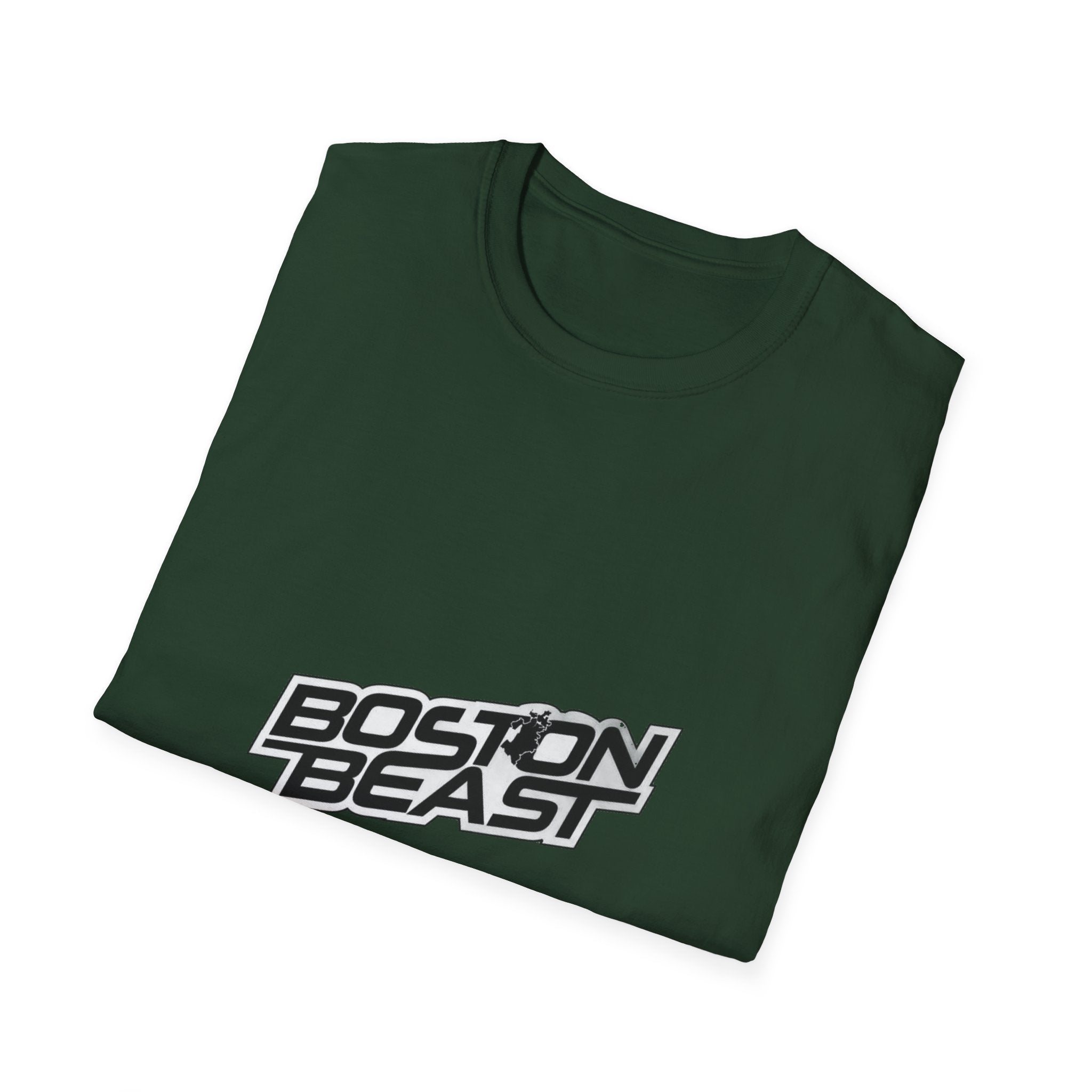 Boston Beast Unisex Soft-Style T-Shirt. Black Logo