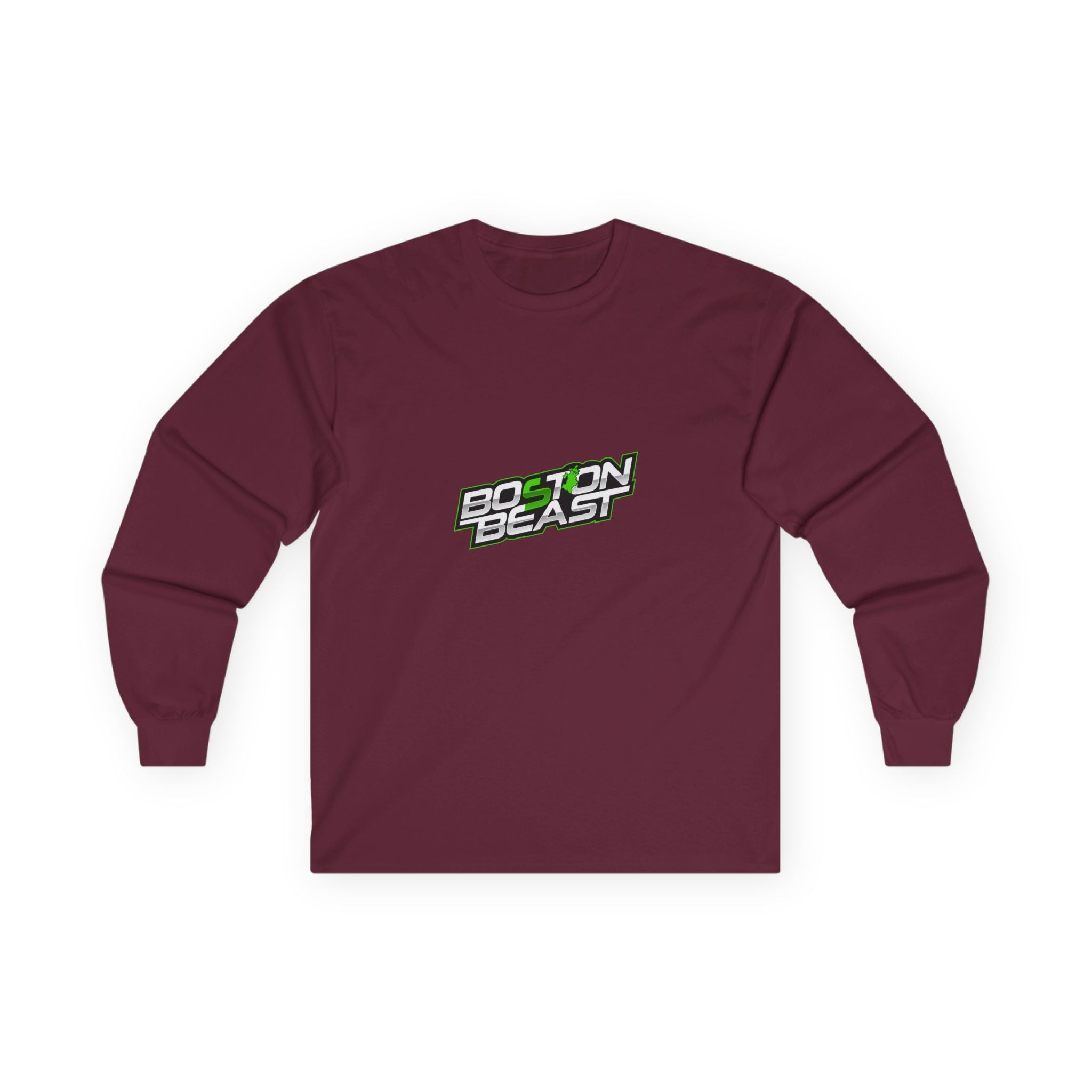 Boston Beast Unisex Ultra Cotton Long Sleeve. Green Map Logo