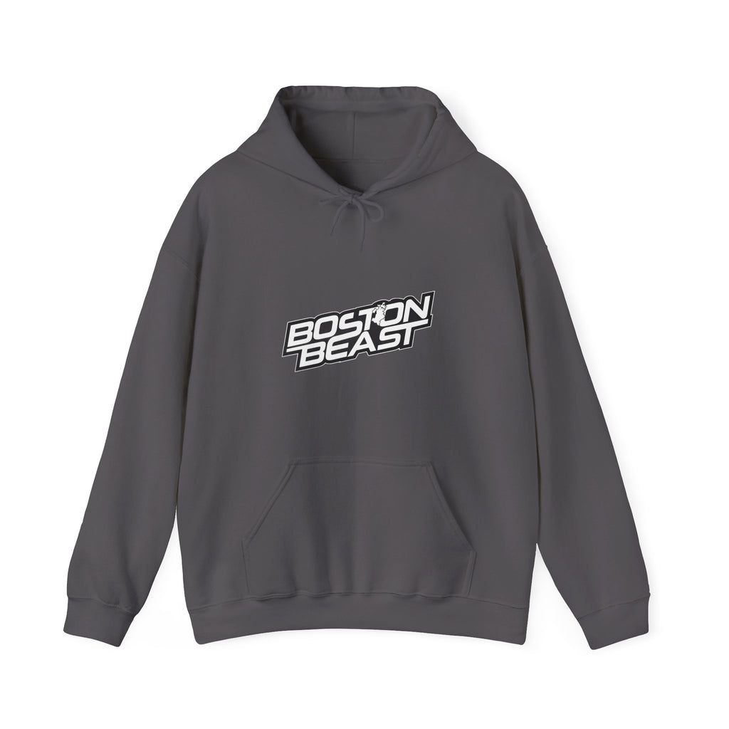 Boston Beast Unisex Heavy Blend Hoodie. White Logo