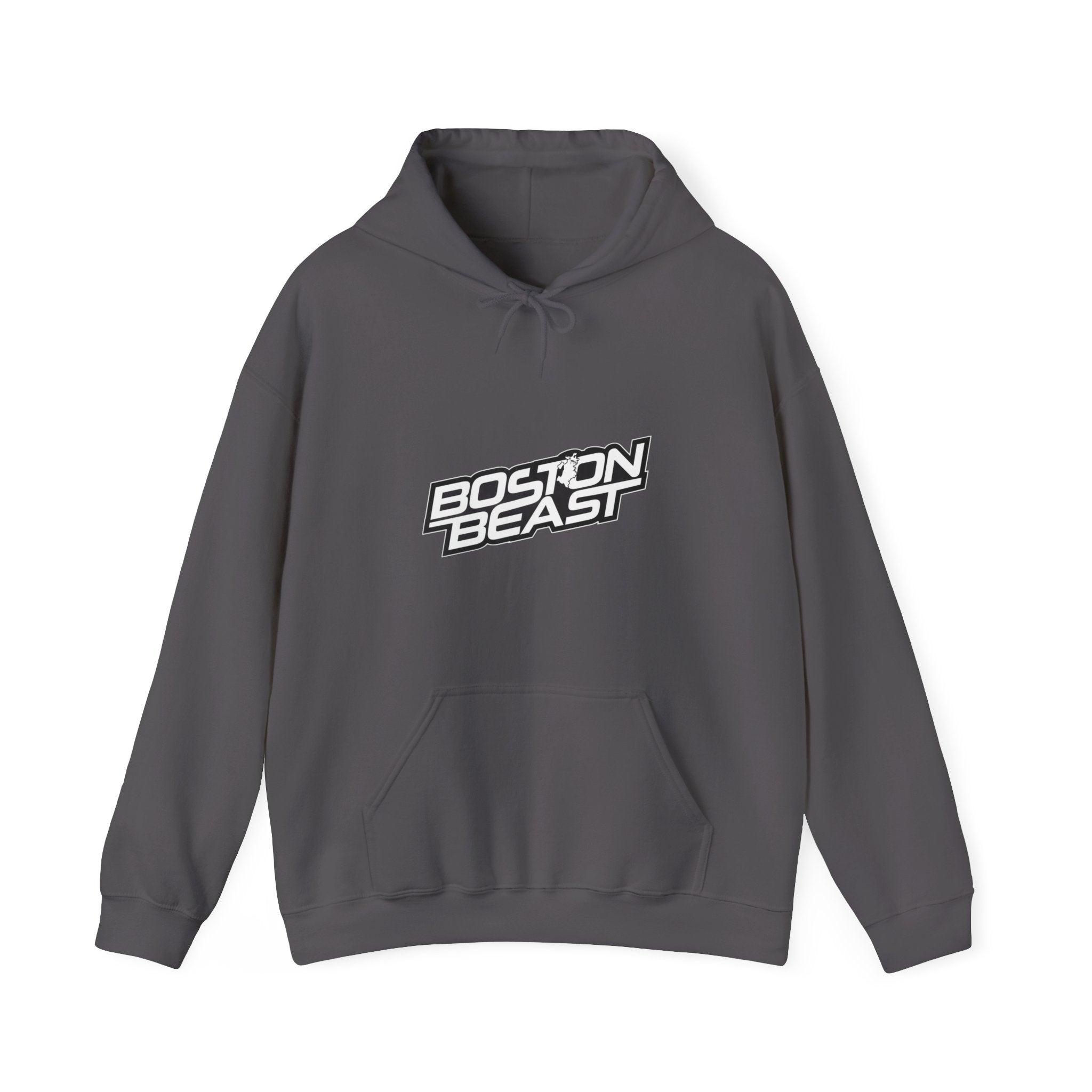 Boston Beast Unisex Heavy Blend Hoodie. White Logo