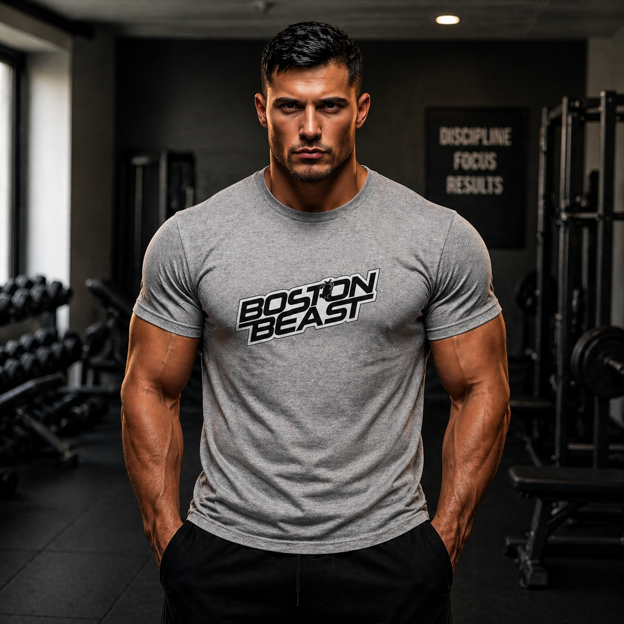 Boston Beast Unisex Soft-Style T-Shirt. Black Logo